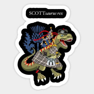 Clanosaurus Rex SCOTTsaurus rex Plaid Scott Black & White Scotland Ireland Family Tartan Sticker